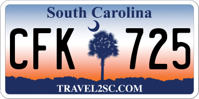 SC license plate CFK725