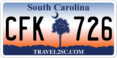 SC license plate CFK726