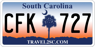 SC license plate CFK727