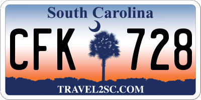 SC license plate CFK728