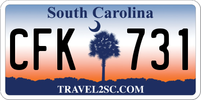 SC license plate CFK731