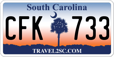SC license plate CFK733