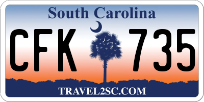 SC license plate CFK735