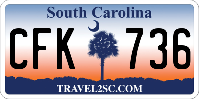 SC license plate CFK736