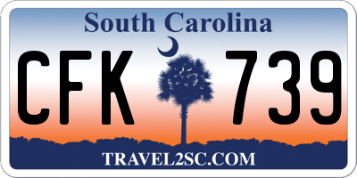 SC license plate CFK739