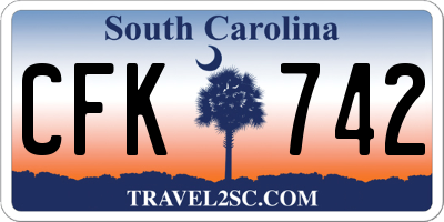 SC license plate CFK742