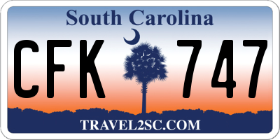 SC license plate CFK747