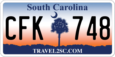 SC license plate CFK748