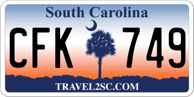 SC license plate CFK749