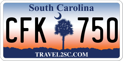 SC license plate CFK750