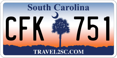 SC license plate CFK751