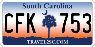 SC license plate CFK753