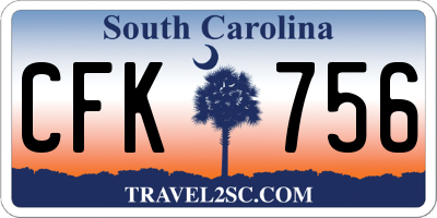 SC license plate CFK756