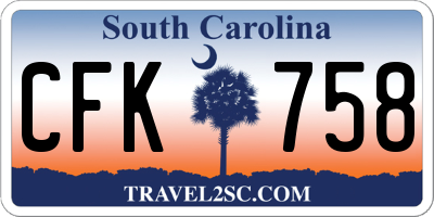 SC license plate CFK758
