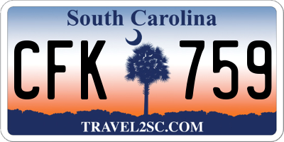 SC license plate CFK759