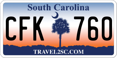 SC license plate CFK760