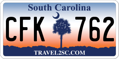 SC license plate CFK762