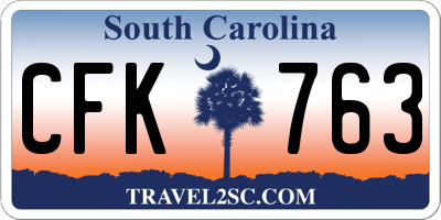 SC license plate CFK763