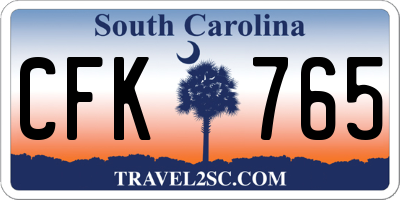 SC license plate CFK765