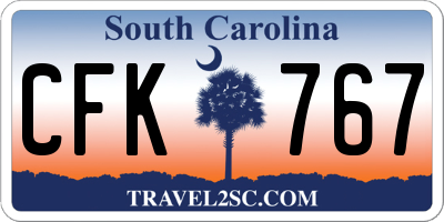 SC license plate CFK767