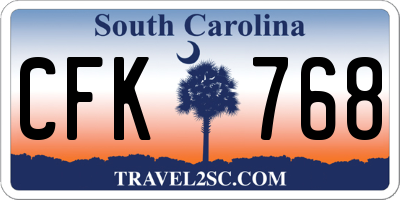 SC license plate CFK768