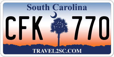 SC license plate CFK770