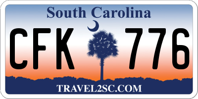 SC license plate CFK776