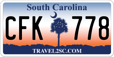 SC license plate CFK778