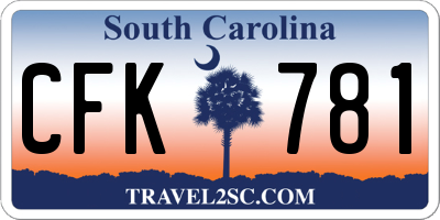 SC license plate CFK781