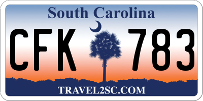 SC license plate CFK783
