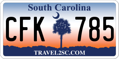 SC license plate CFK785