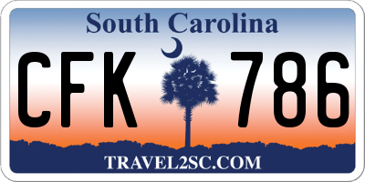 SC license plate CFK786