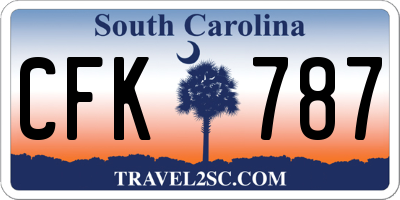 SC license plate CFK787