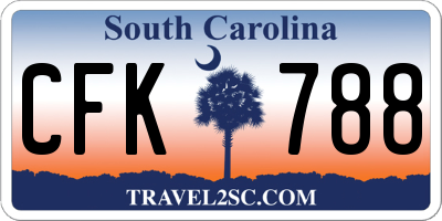 SC license plate CFK788