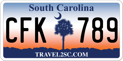 SC license plate CFK789