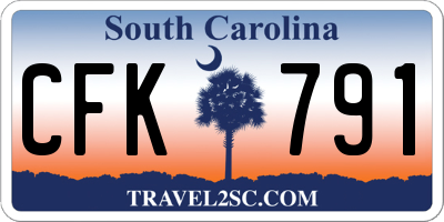 SC license plate CFK791