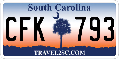 SC license plate CFK793