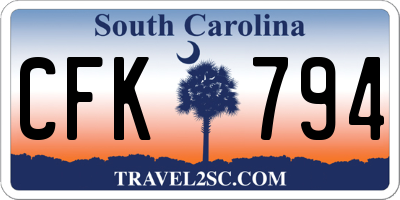 SC license plate CFK794