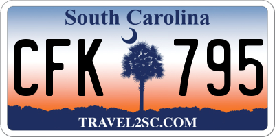SC license plate CFK795