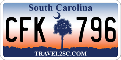 SC license plate CFK796