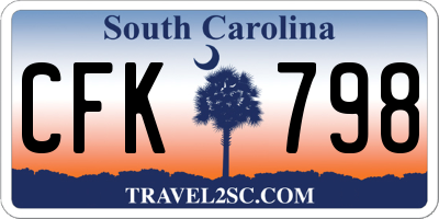 SC license plate CFK798