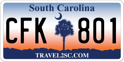 SC license plate CFK801