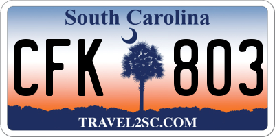 SC license plate CFK803