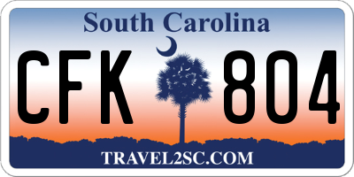 SC license plate CFK804