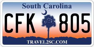 SC license plate CFK805