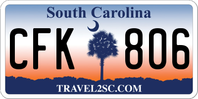 SC license plate CFK806