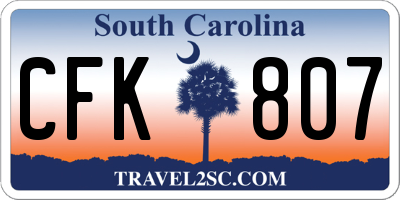 SC license plate CFK807
