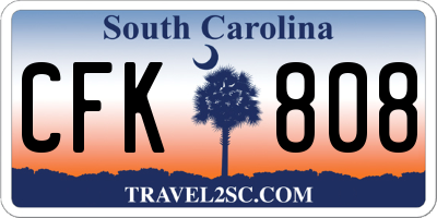 SC license plate CFK808