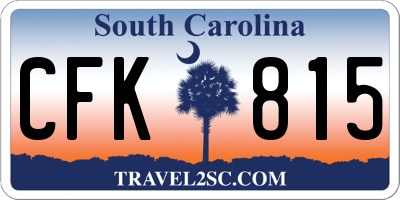 SC license plate CFK815