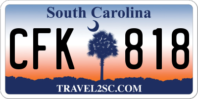 SC license plate CFK818